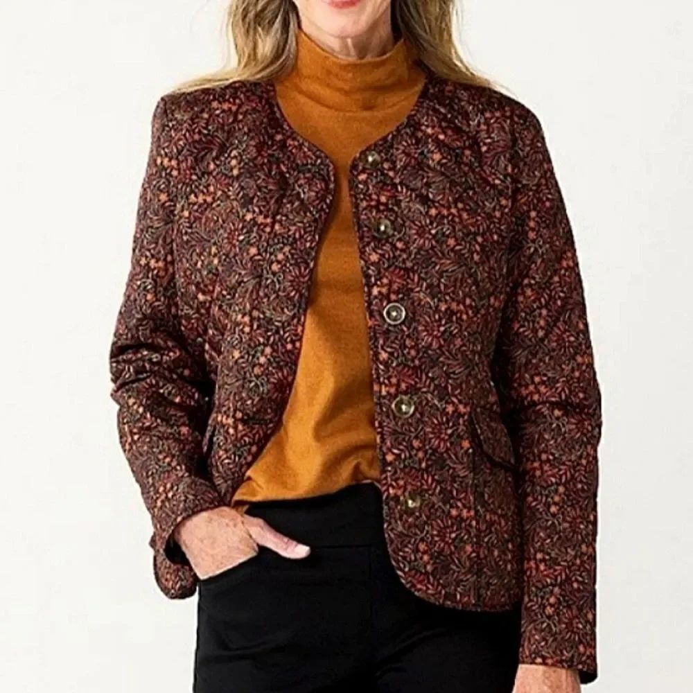 Croft&Barrow Quilted Floral Jacket NWT XSMALL